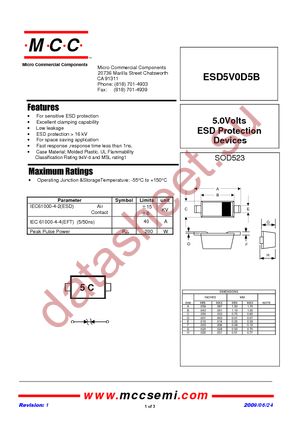 ESD5V0D5B-TP datasheet  